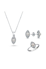 Göz Tek Doğal İncili 0,60 Karat Pırlanta Küpe Kolye Yüzük Üçlü Set | | Birinci1926