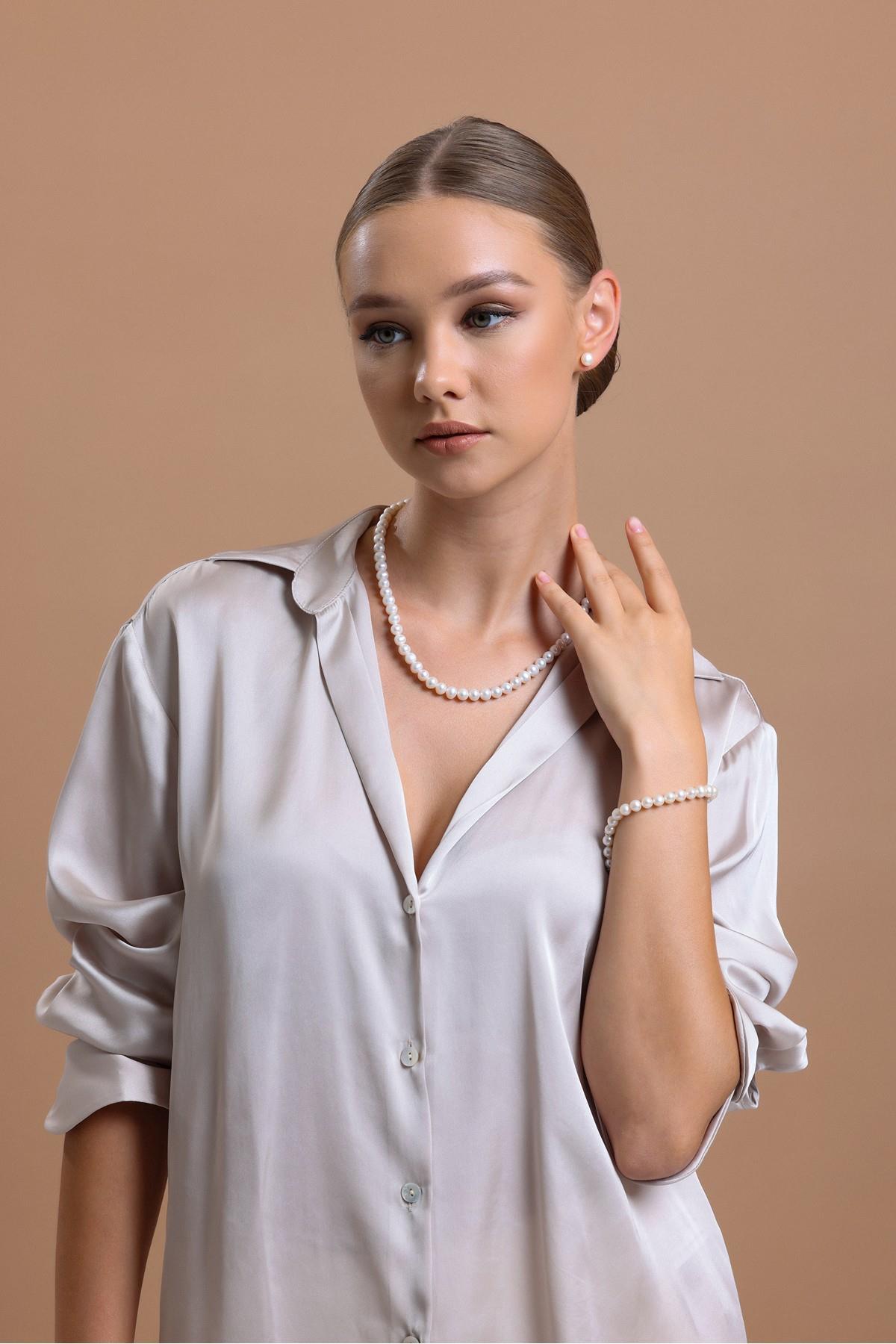 Sıralı Doğal İnci Kolye