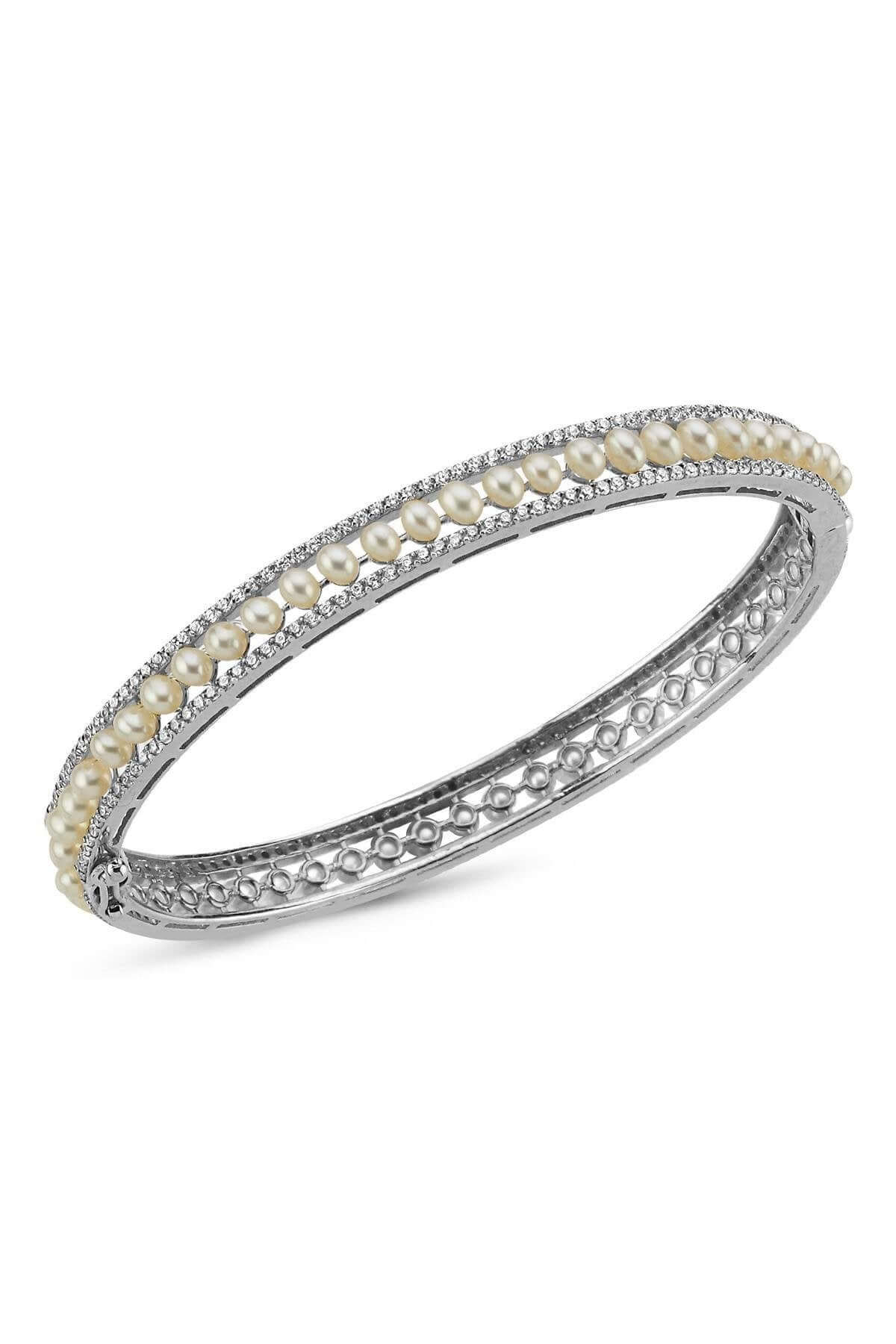 Tek Sıralı Doğal İncili Kelepçe Bileklik