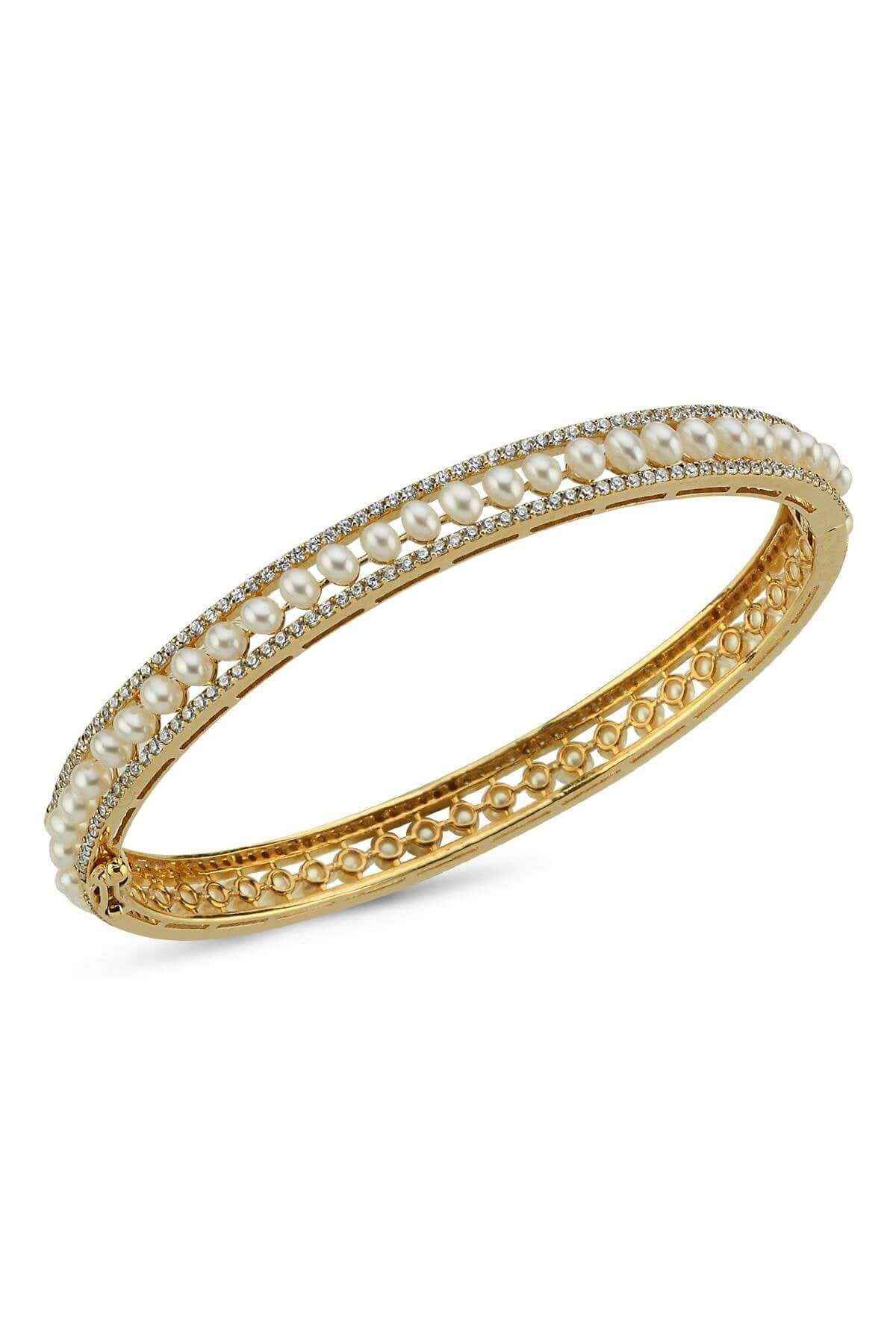 Tek Sıralı Doğal İncili Kelepçe Bileklik