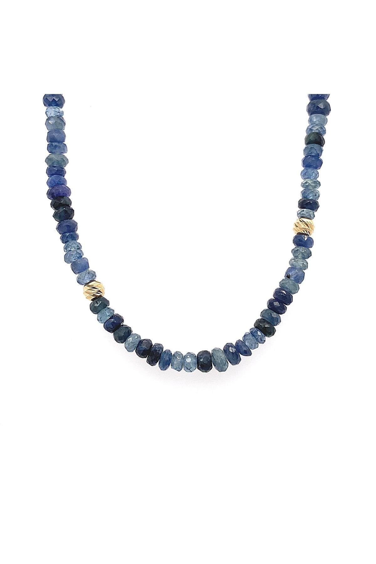 Safir Taşlı Dorika Toplu Kolye