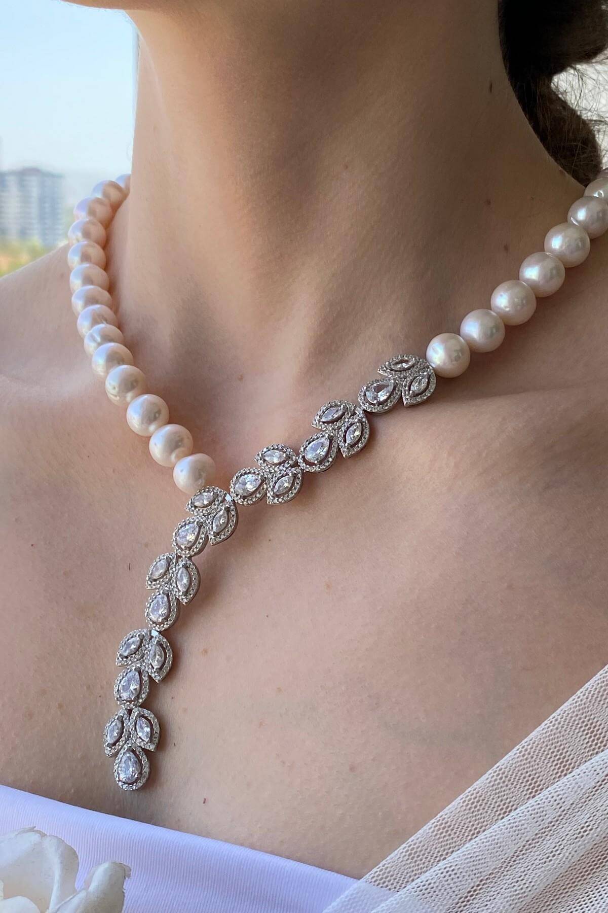 Zirkon Taşlı Doğal İnci Kolye | | Birinci1926