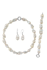 Barok İnci Kolye Bileklik Küpe Üçlü Set | | Birinci1926