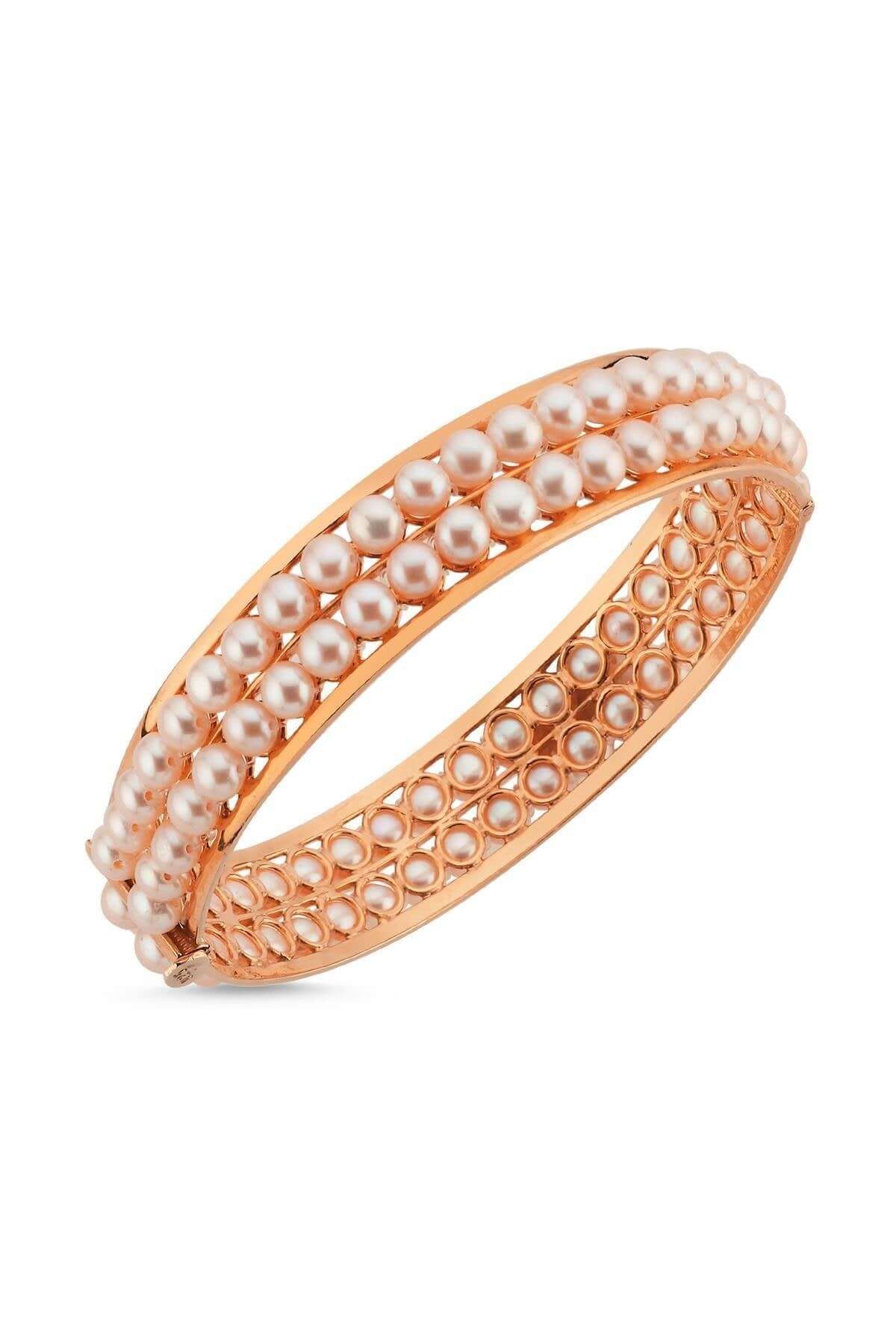 Çift Sıra Doğal İnci Kelepçe Bileklik | | Birinci1926