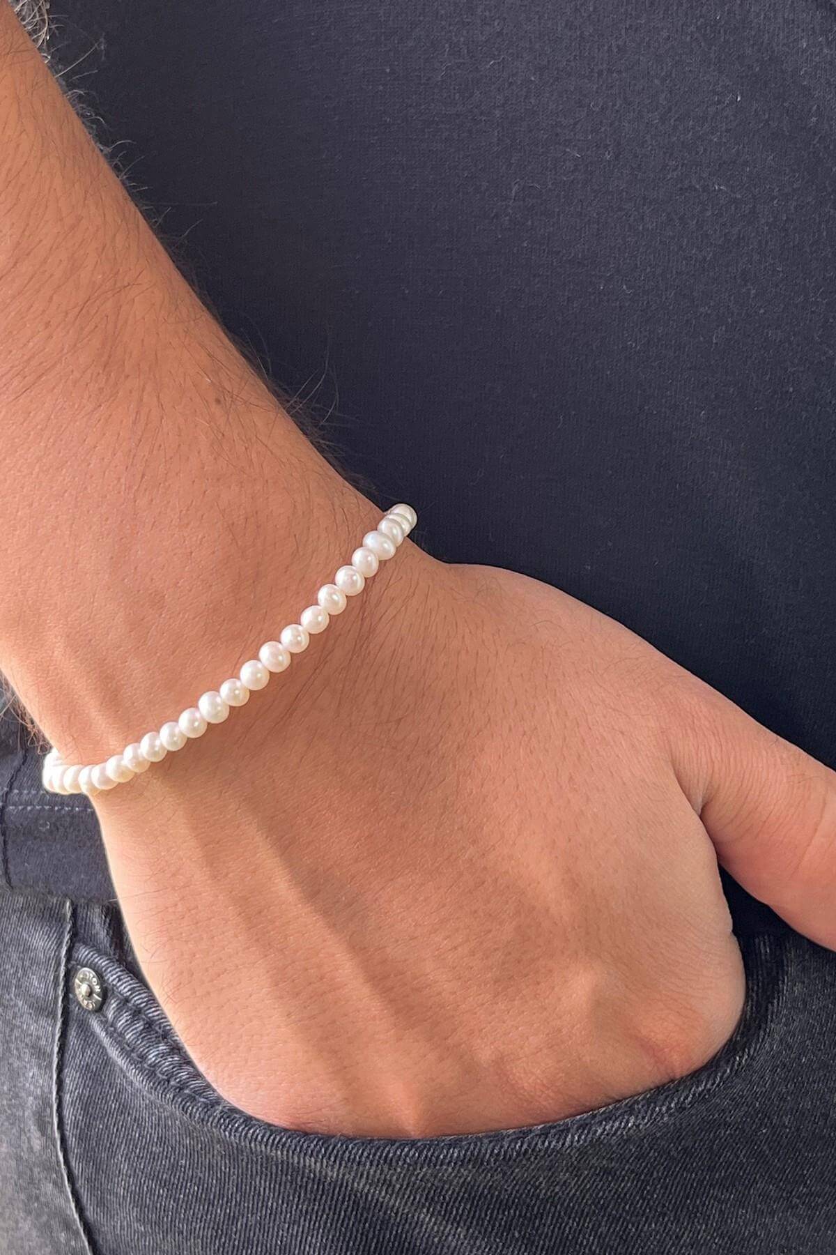 Doğal İnci Sıralı Erkek Bileklik | | Birinci1926