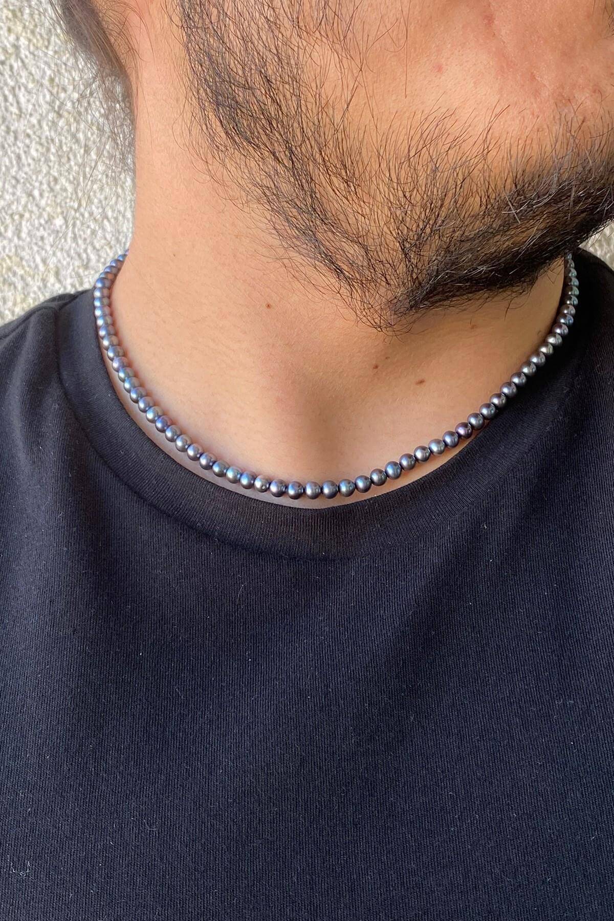 Sıralı Doğal İnci Erkek Kolye | | Birinci1926