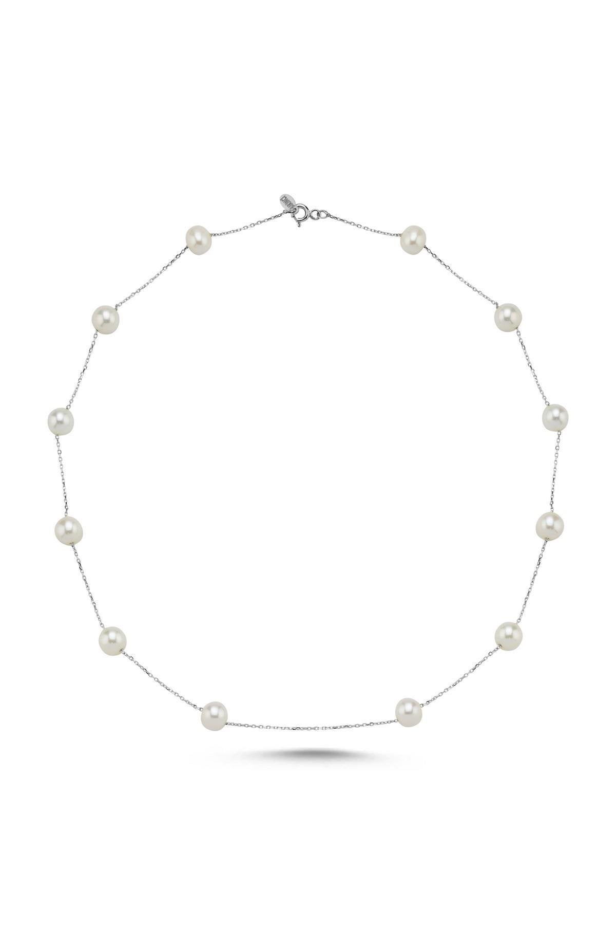 Zincirli Doğal İncili Kolye