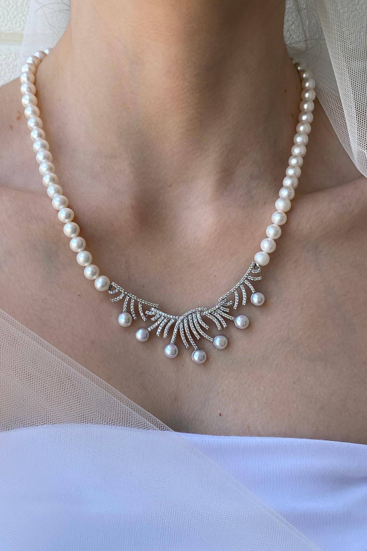 Zirkon Taşlı Doğal İnci Kolye | | Birinci1926