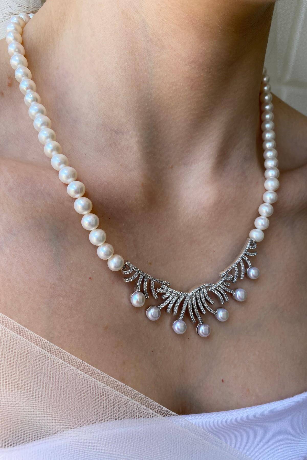 Zirkon Taşlı Doğal İnci Kolye | | Birinci1926