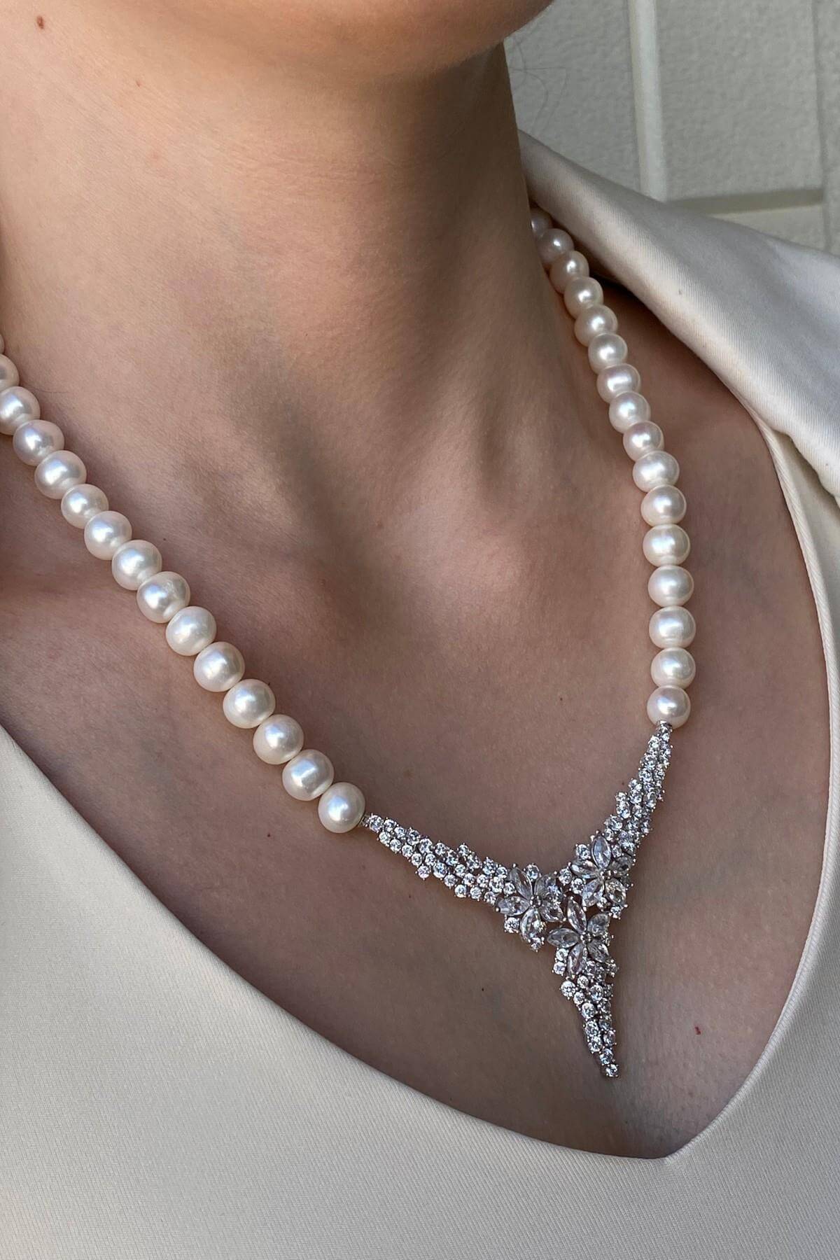 Zirkon Taşlı Doğal İnci Kolye | | Birinci1926