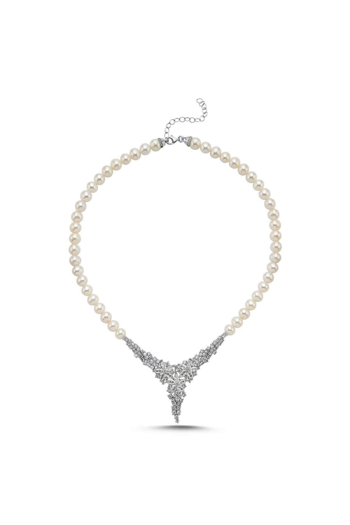 Zirkon Taşlı Doğal İnci Kolye | | Birinci1926