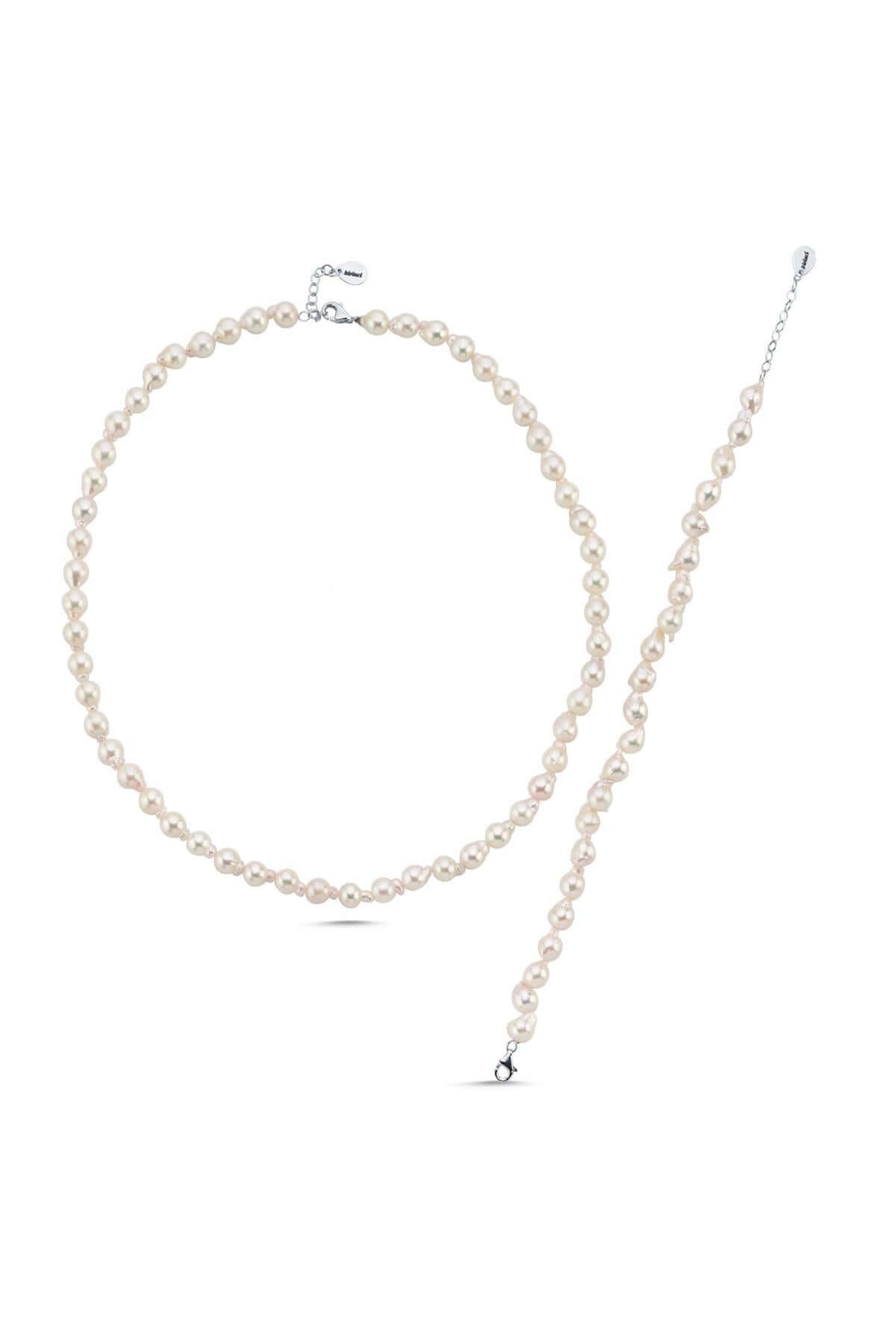 Barok Doğal İnci Kolye Bileklik İkili Set | | Birinci1926