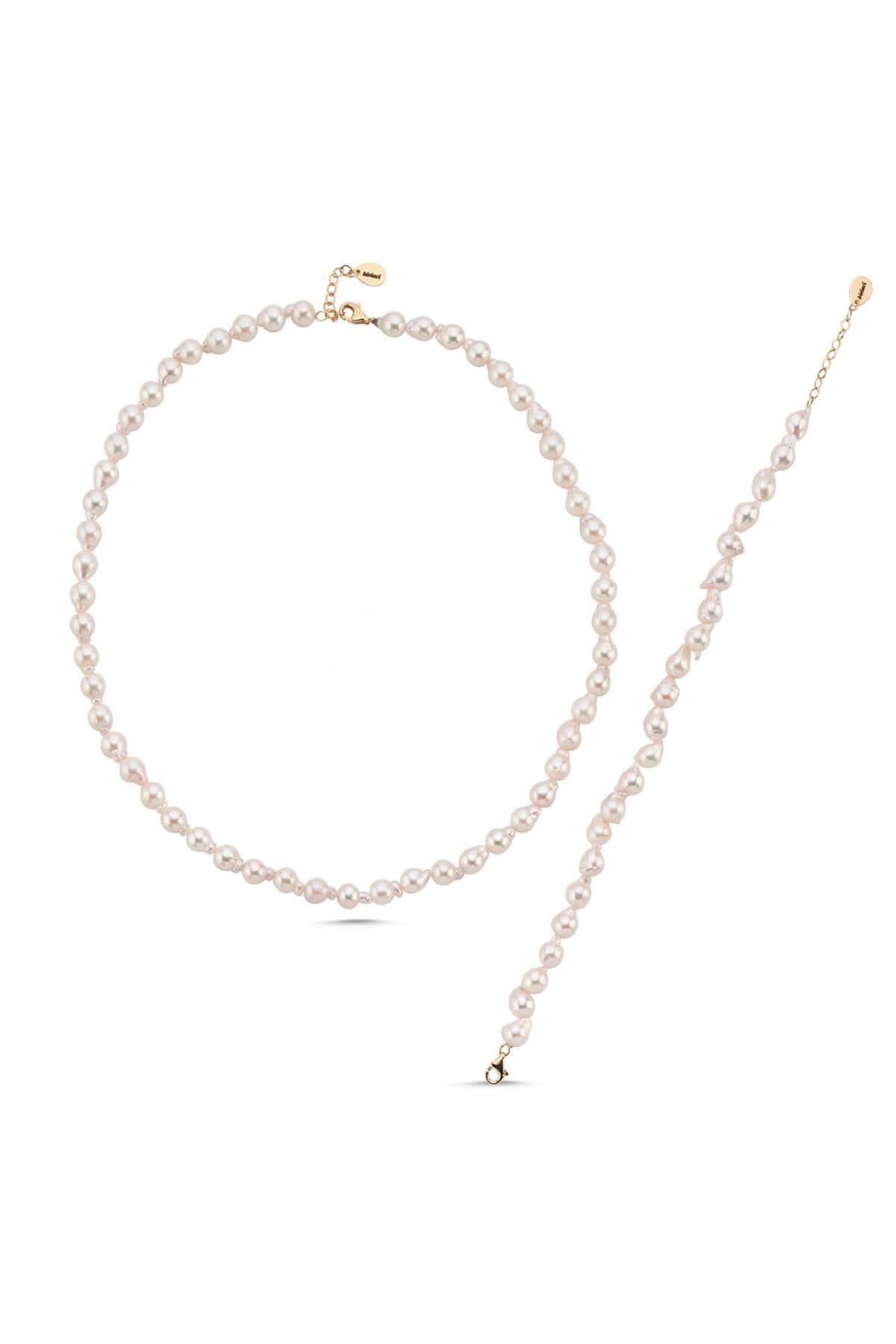 Barok Doğal İnci Kolye Bileklik İkili Set | | Birinci1926