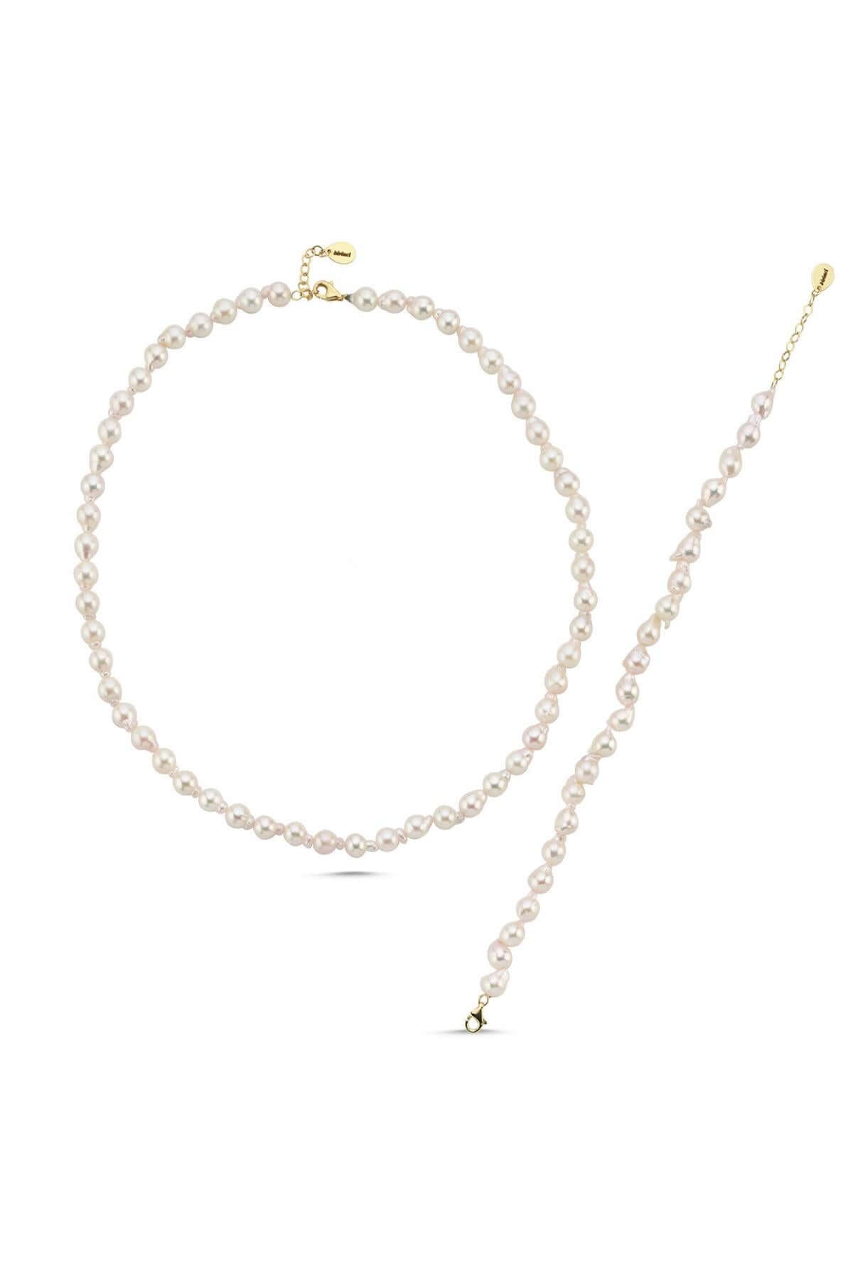 Barok Doğal İnci Kolye Bileklik İkili Set | | Birinci1926