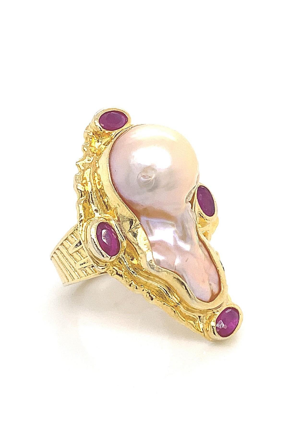 Barok Doğal İncili Yüzük