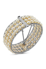 Üç Sıra Doğal İnci Kelepçe Bileklik | | Birinci1926