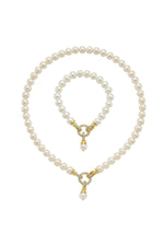 Halka Kilitli Doğal İnci Kolye Bileklik İkili Set | | Birinci1926