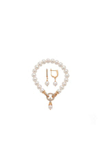 Halka Kilitli Doğal İnci Küpe Bileklik İkili Set | | Birinci1926