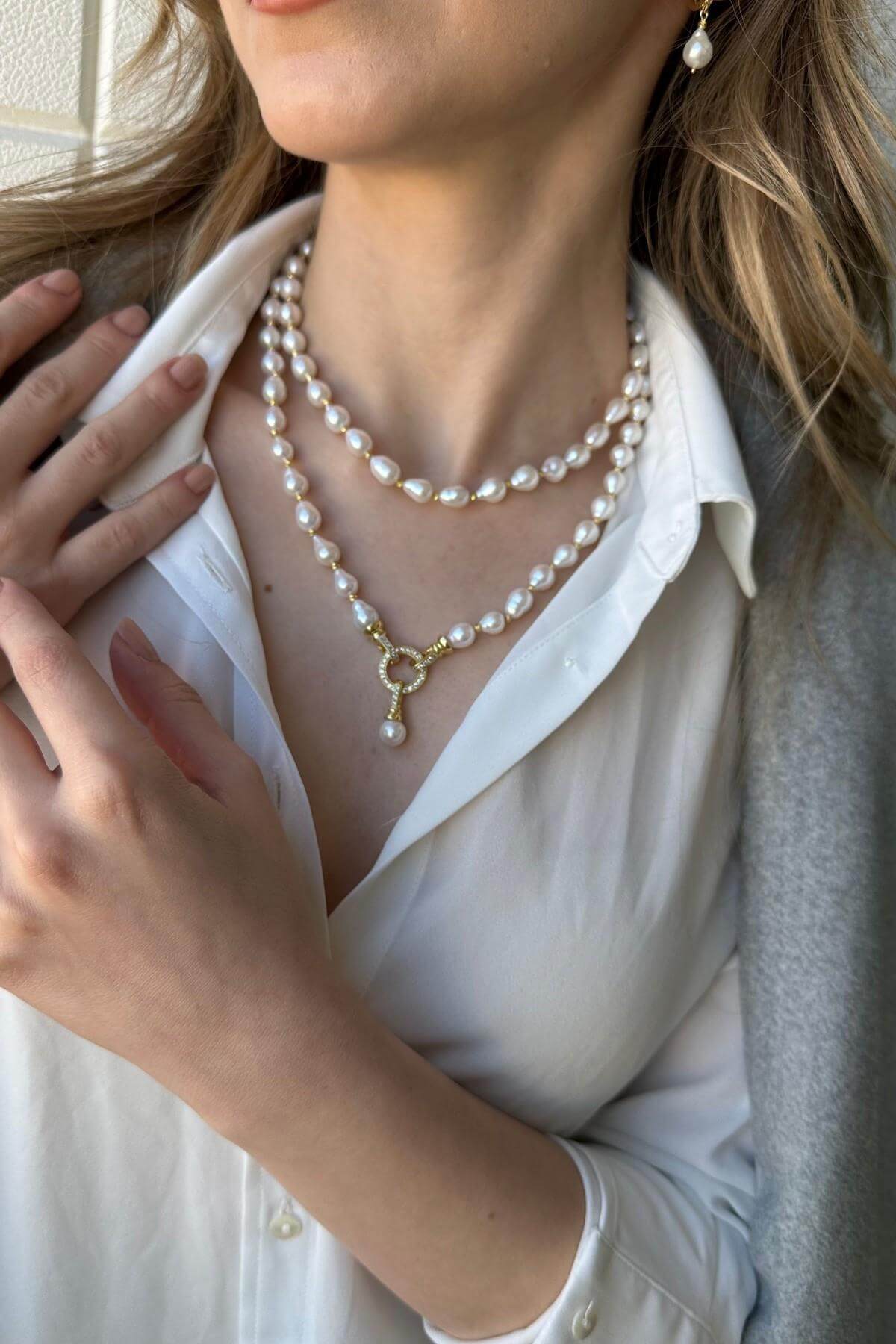 Halka Kilitli Dorikalı Doğal İnci Kolye | | Birinci1926