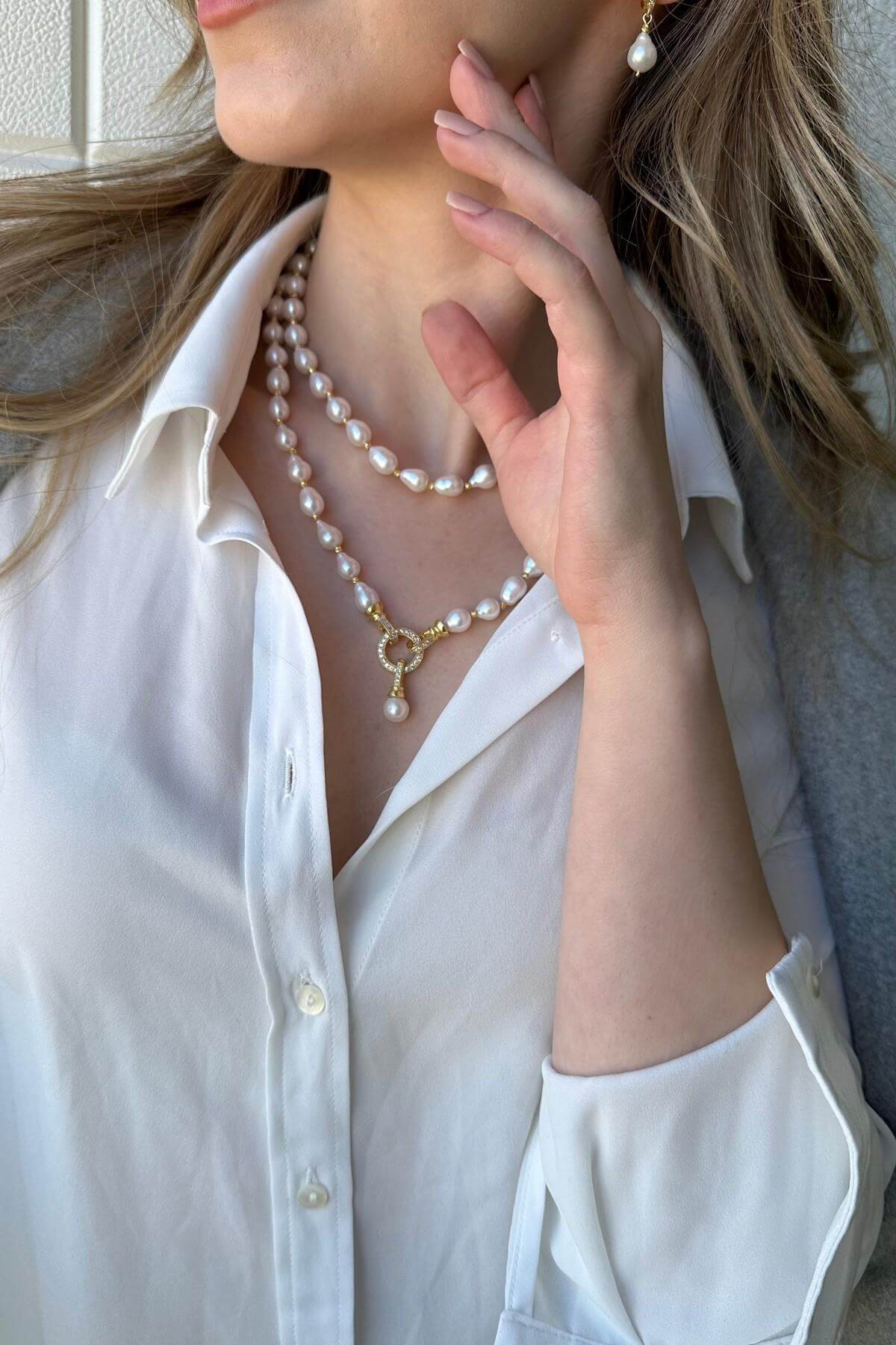 Halka Kilitli Dorikalı Doğal İnci Kolye | | Birinci1926