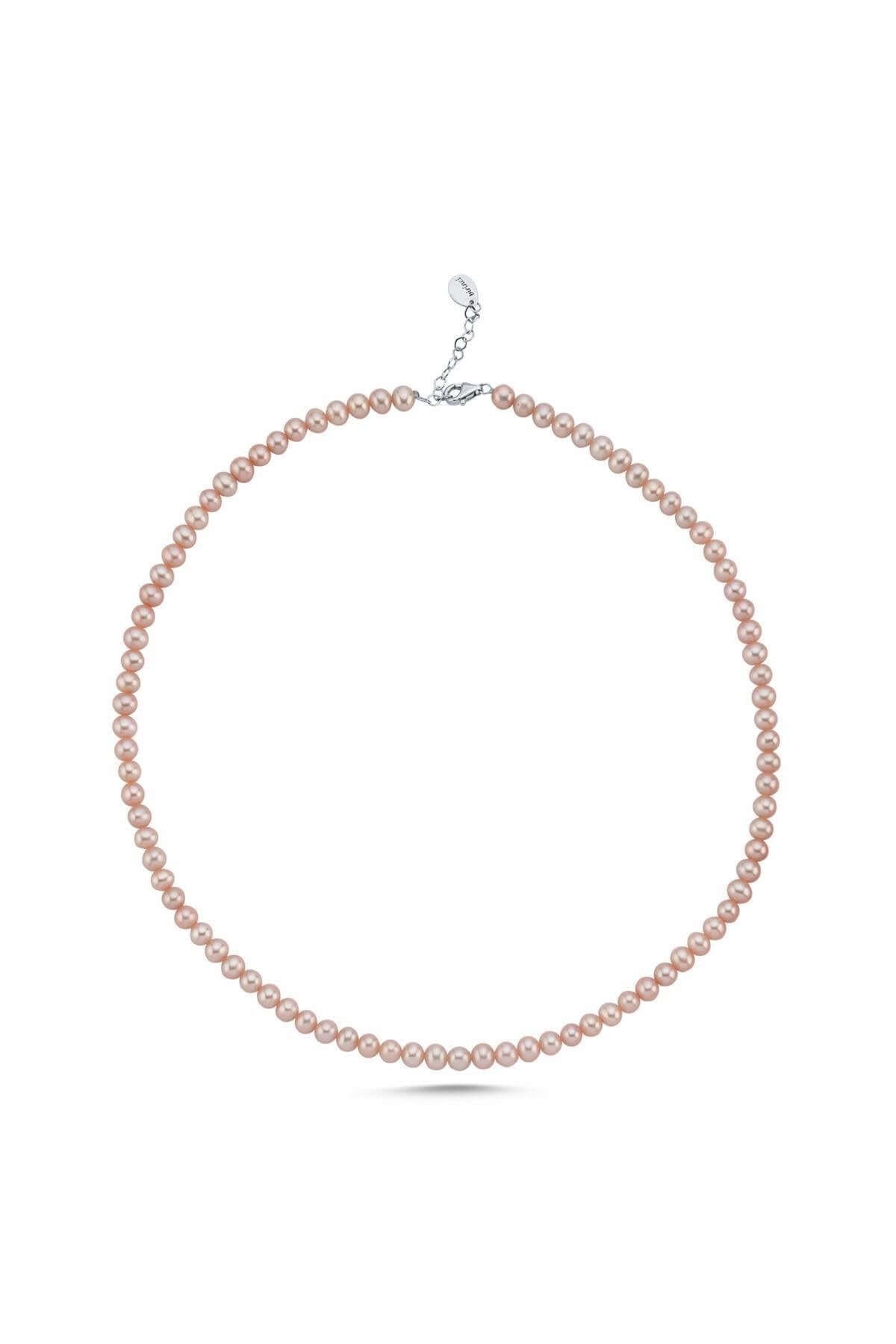 Pembe Sıralı Doğal İnci Kolye