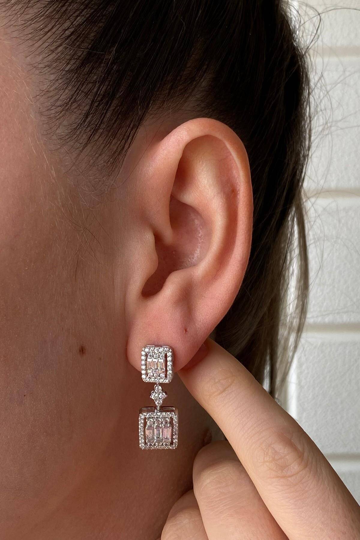 Baget Taşlı Doğal İnci Küpe Kolye Bileklik Yüzük Dörtlü Set | | Birinci1926