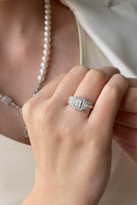 Baget Taşlı Doğal İnci Küpe Kolye Bileklik Yüzük Dörtlü Set | | Birinci1926