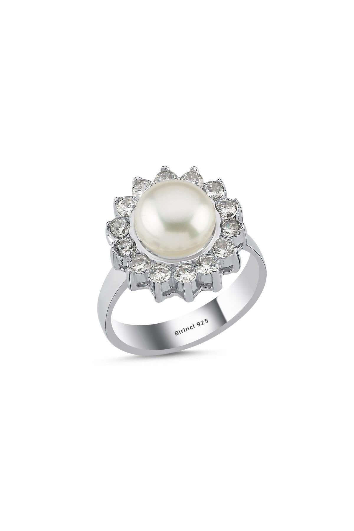 Papatya Taşlı Doğal İnci Yüzük | | Birinci1926