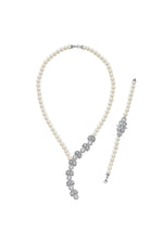 Yaprak Modelli Zirkon Taşlı Doğal İnci Kolye Bileklik İkili Set | | Birinci1926