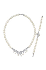 Zirkon Taşlı Çubuk Figürlü Doğal İnci Kolye Bileklik İkili Set | | Birinci1926