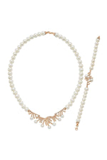 Zirkon Taşlı Çubuk Figürlü Doğal İnci Kolye Bileklik İkili Set | | Birinci1926