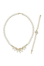 Zirkon Taşlı Çubuk Figürlü Doğal İnci Kolye Bileklik İkili Set | | Birinci1926