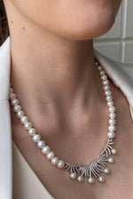 Zirkon Taşlı Çubuk Figürlü Doğal İnci Kolye Bileklik İkili Set | | Birinci1926