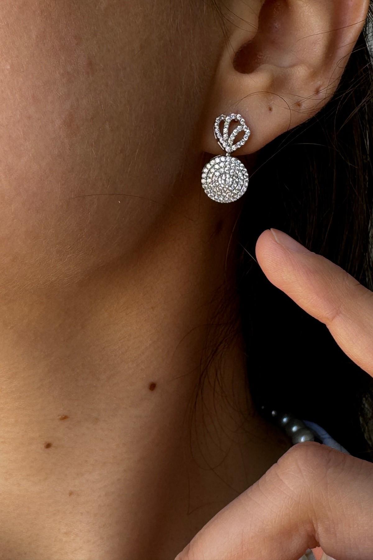 Zirkon Taşlı İnci Küpe