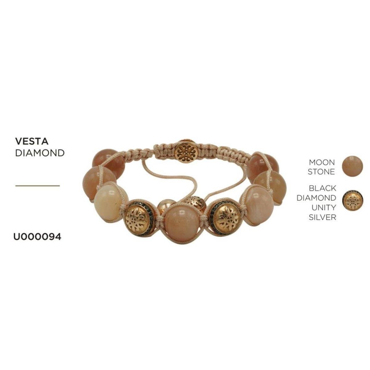 0,18 Ct Ay Taşlı Somon Pırlantalı Erkek Bileklik