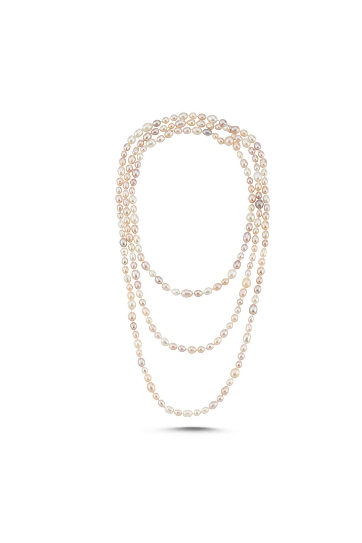 Drop Pembe Barok Doğal inci Uzun Kolye