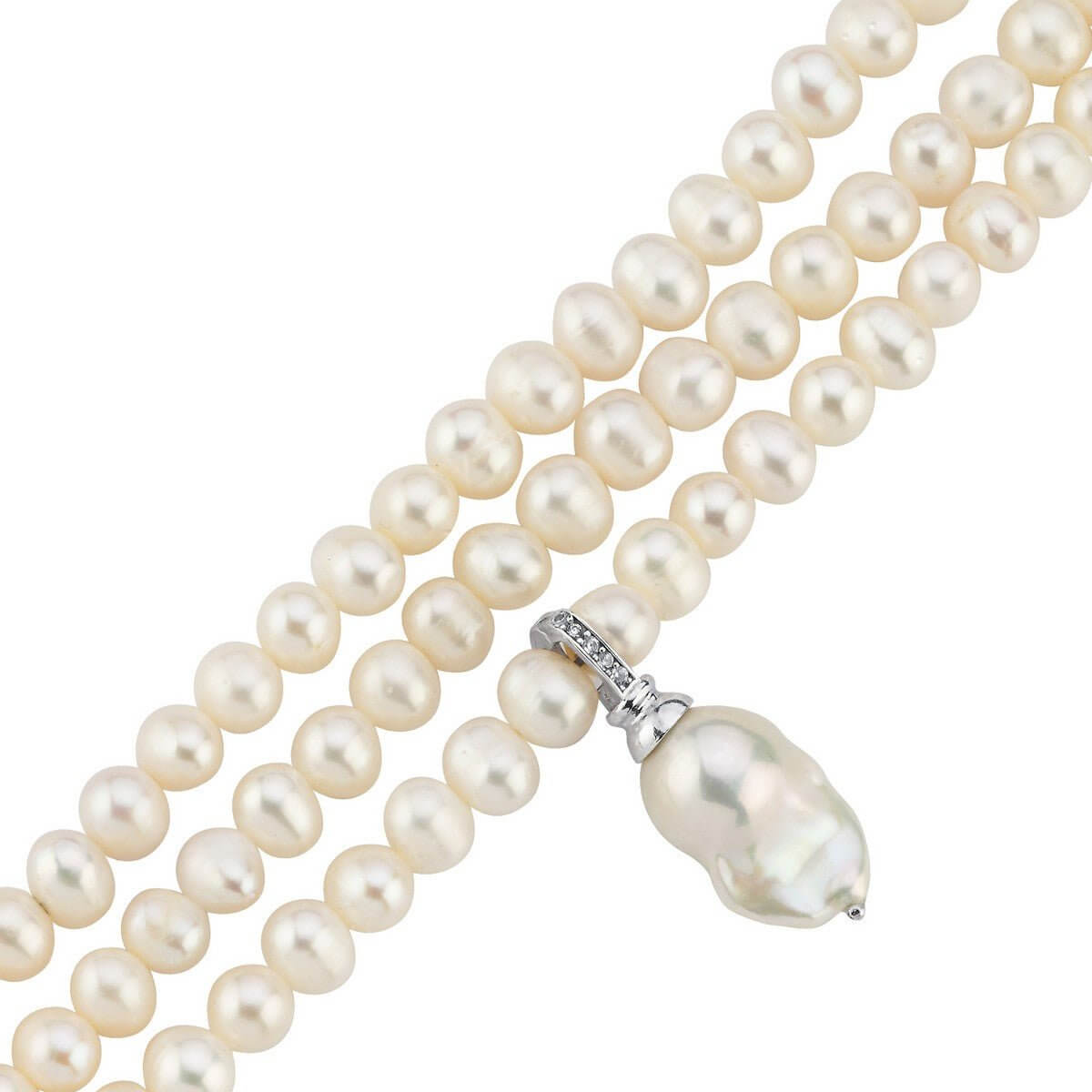 3 Sıra Barok Uçlu Doğal İnci Kolye | | Birinci1926