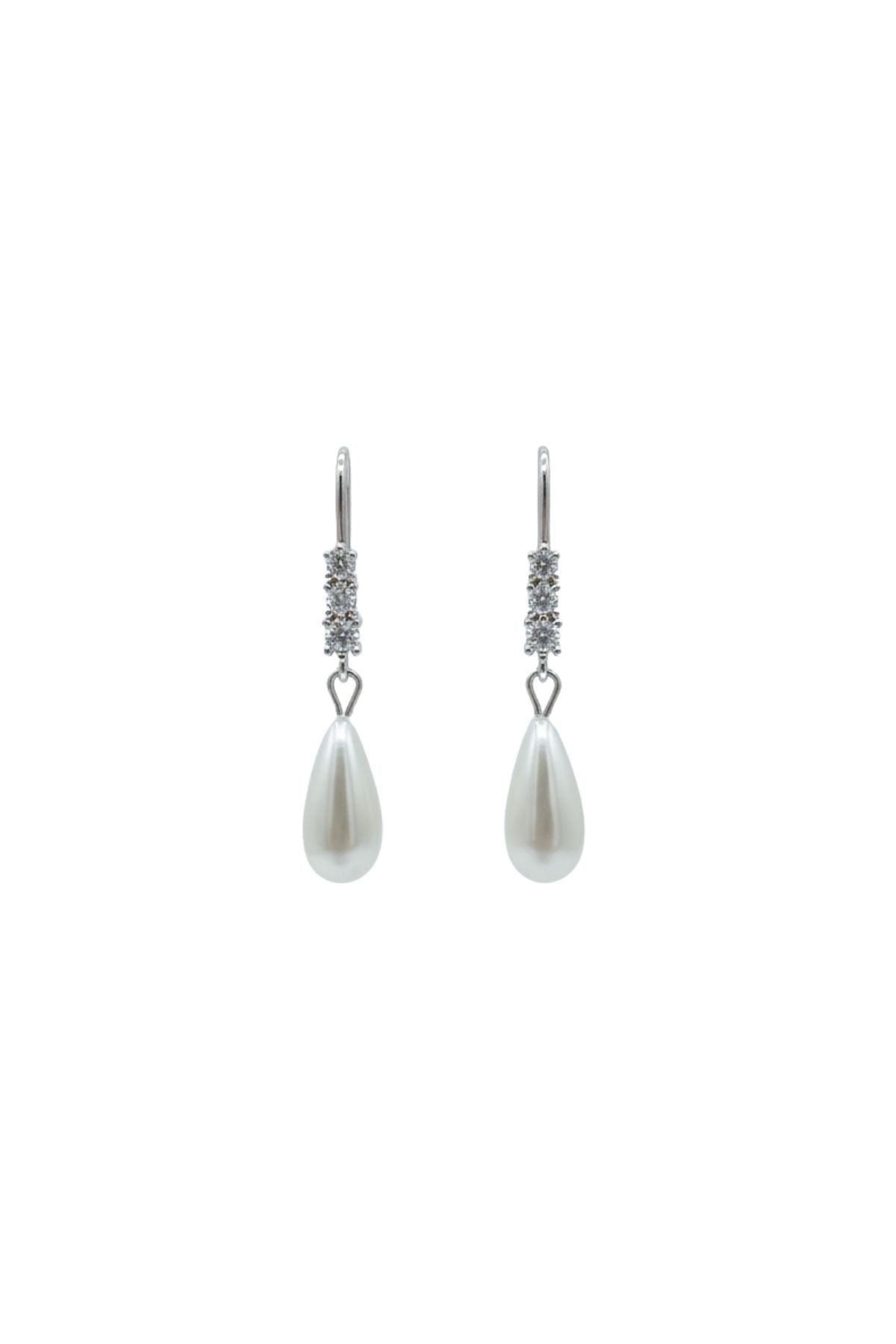 Taş Detaylı Damla İnci Küpe