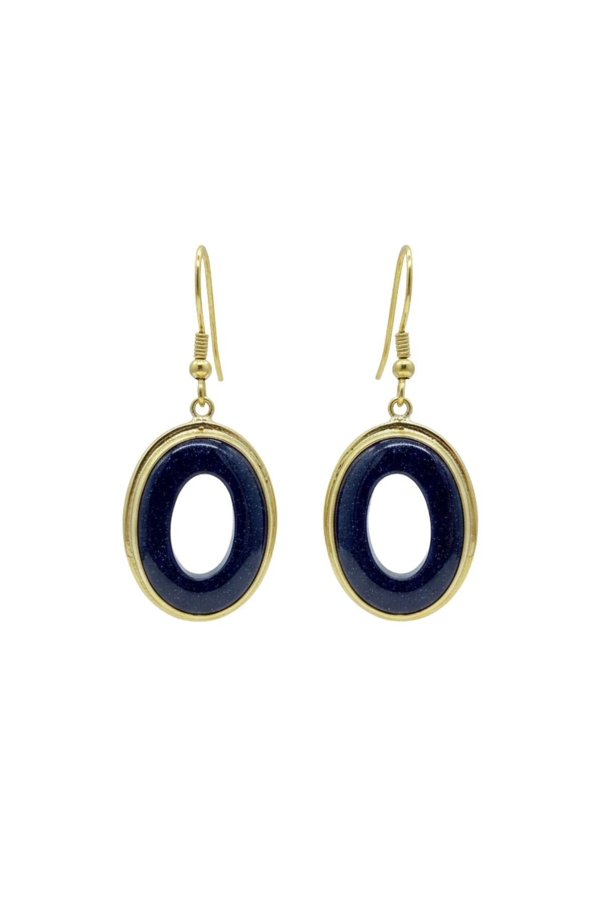 Gece Mavisi Taşlı Küpe